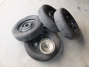 Wheel & Tyre Combo - Set Of Four - 14 x 4" Major Rims & Hancook Tyres - Near New