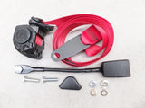 Front Seat Belt - RED - Inertia Reel Type, Made In Australia, Supplied With 300mm Stalk