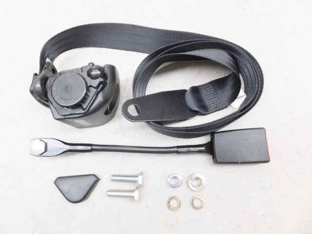 Seat Belt Black Front Inertia Reel 300mm Flexible Stalk Suits Sedan Traveller Convertible
