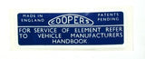 Air Filter Sticker "COOPERS"