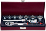 Socket Set - Whitworth - 3/8" Drive - Includes Ratchet In A Steel Case